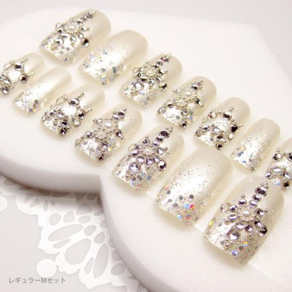 ブライダルネイルチップ オーダーメイド オリジナルデザイン  白 エタニティラブホワイト テープやす...