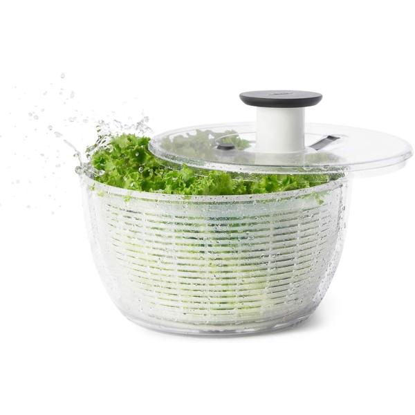 OXO サラダスピナー 野菜水切り器 大 丸型 手動 キッチン用品 オクソー 保存容器