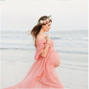 マタニティドレス マタニティフォト 妊婦 写真撮影 オフショルダー ロング 妊婦ドレス 4サイズ