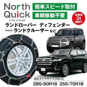 ランドクルーザー ランドローバーディフェンダー など タイヤチェーン NQ-8 ワンタッチ 亀甲 2本 285/60R18 255/70R18 収納ケース・手袋付き ノースクイック｜sit