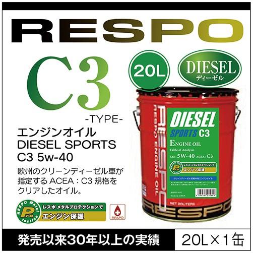RESPO 正規販売店 日本製 ディーゼルスポーツ エンジンオイル レスポ 粘弾性オイル  C3 5...