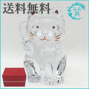 美品 バカラ ネコ クリスタルオブジェ 招き猫 置物 飾物 クリア アニマル 動物 Cat Baccarat 送料無料｜sitinokura78