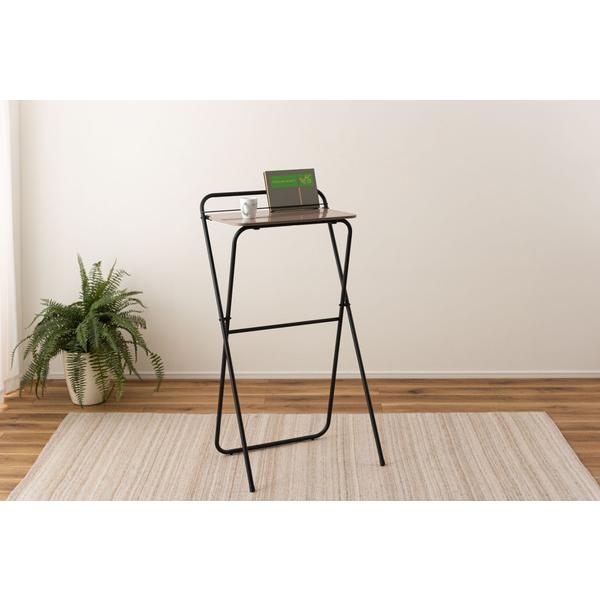 折りたたみ ハイデスク ワークデスク ブラック 黒 スタンディングデスク おしゃれ パソコンデスク ...