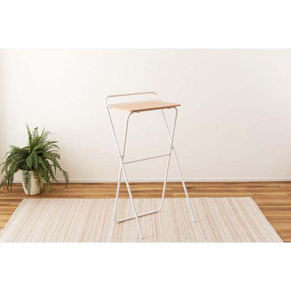 折りたたみ ハイデスク ワークデスク ホワイト 白 スタンディングデスク おしゃれ パソコンデスク ...