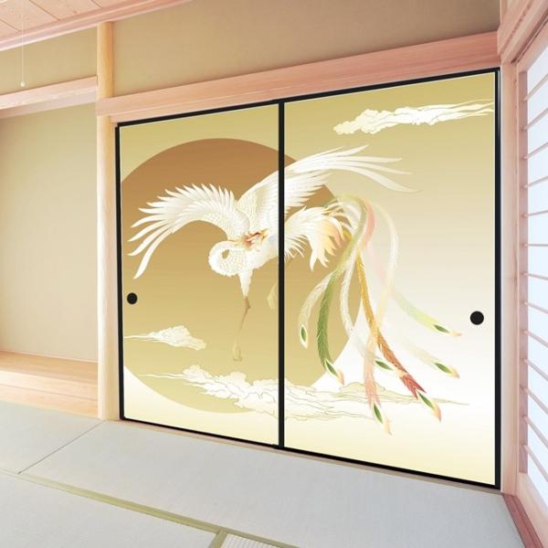 デザイン襖紙　「白鳳」　２枚組　　（襖/ふすま紙/モダン/和紙/おしゃれ/張替/和柄/サイズ調整可能...