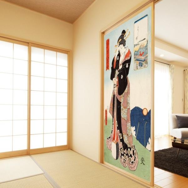 おしゃれ ふすま紙　「江戸百美人」　１枚柄　デザイン襖紙（襖/ふすま/鳥の子/和紙/オシャレ/和風/...