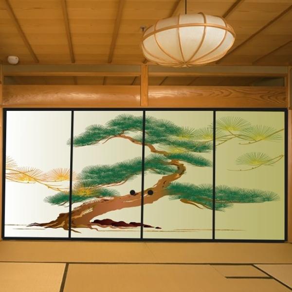 デザイン襖紙　「松」　４枚組　　（襖/ふすま紙/モダン/和紙/おしゃれ/張替)