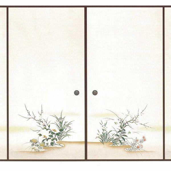 高級織物襖紙　花の宴（はなのうたげ）　２枚組　（襖紙/ふすま紙/張替)