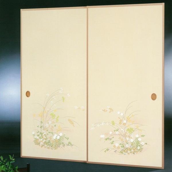 高級織物襖紙　伝統手加工襖絵　Ｎｏ．１６５　２枚組　（襖紙/ふすま紙/松/張替)