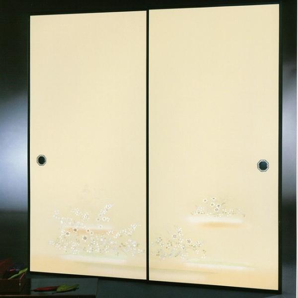 高級織物襖紙　伝統手加工襖絵　Ｎｏ．１８１　２枚組　（襖紙/ふすま紙/松/張替)