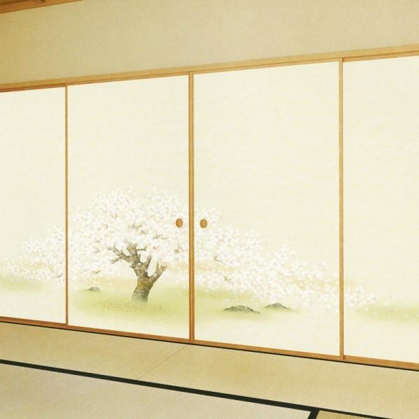 高級 ふすま紙　あかつき　Ｎｏ．６５３　４枚組　（襖/襖紙/ふすま/糸入り/織物/押入れ/張替)