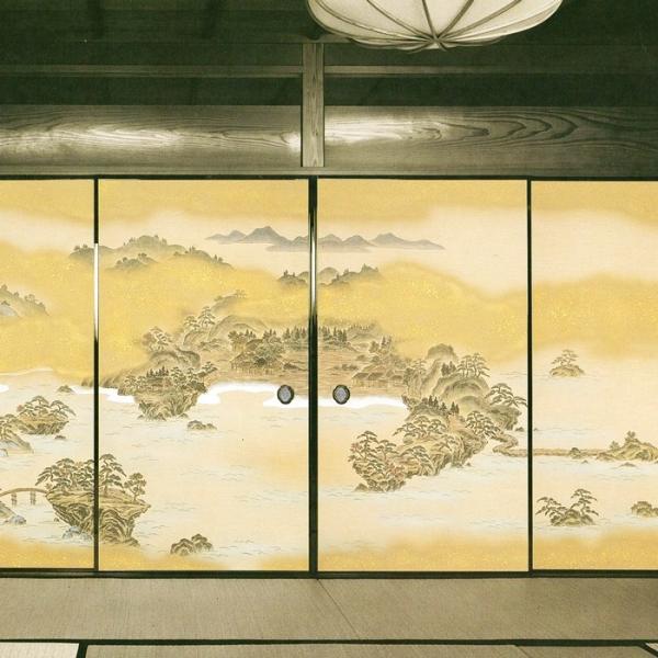 高級織物襖紙　松島趣情（まつしましゅじょう）　４枚組　（襖絵/ふすま/ふすま紙/金銀/豪華/派手/張...