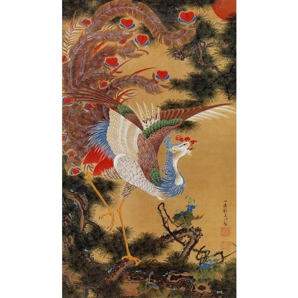 おしゃれ ふすま紙  伊藤若冲１　デザイン襖紙（襖 ふすま 迫力 カッコイイ 豪華 インパクト 和紙...