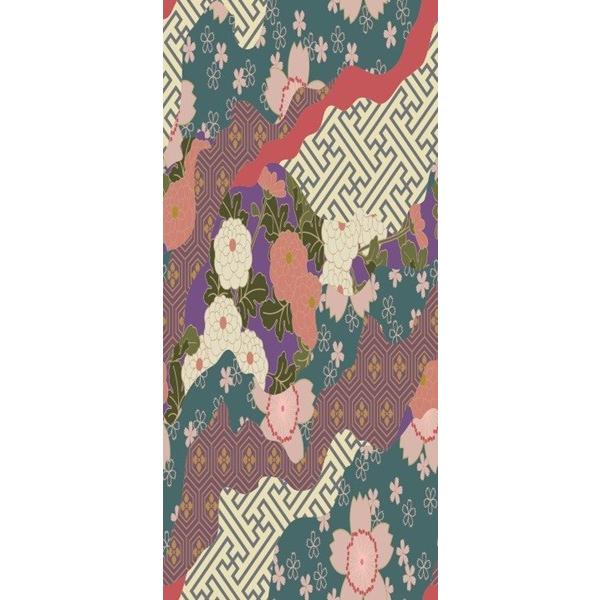 おしゃれなデザイン襖紙　花重ね　鳥の子和紙使用　（襖/ふすま紙/モダン/和紙/おしゃれ/張替)