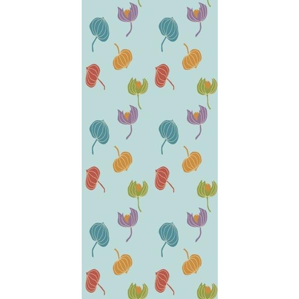 おしゃれなデザイン襖紙　彩りほおずき　鳥の子和紙使用　（襖/ふすま紙/モダン/和紙/オシャレ/張替)