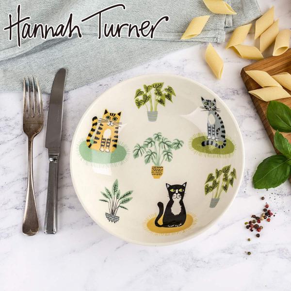 お皿 Hannah Turner ネコ Cat Pasta Bowl （ ハンナターナー 21.5c...
