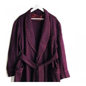 60s MONTGOMERY WARD BRENT 総柄 ショールカラー コットン ガウン L