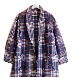 60s MONTGOMERY WARD BRENT 総柄 ショールカラー コットン ガウン L