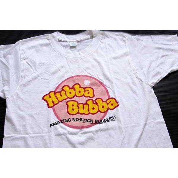 デッドストック★70s USA製 Hubba Bubba 染み込みプリント Tシャツ 白 M★B ビ...