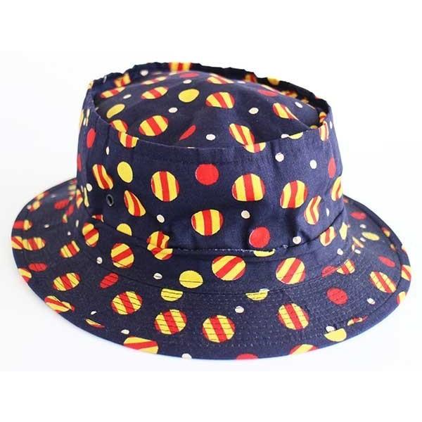 60s 日本製 UNKNOWN ランダムドット柄 コットン バケットハット 7 3/8★ビンテージ ...