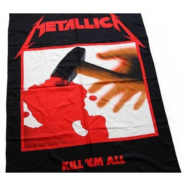90s イタリア製 METALLICAメタリカ KILL 'EM ALL タペストリー★オールド ビ...