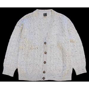 アイルランド製 shades of aran ケーブル編み ネップ入り ウールニット  