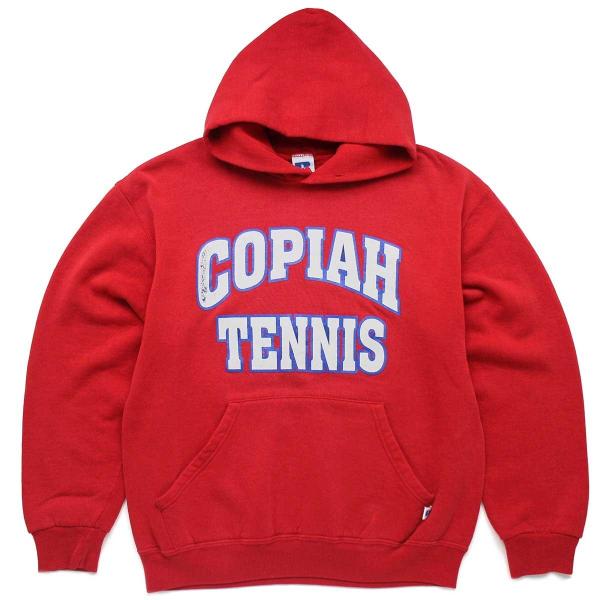 90s メキシコ製 RUSSELLラッセル COPIAH TENNIS スウェットパーカー 赤 M★...