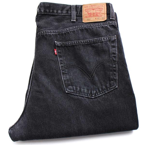 00s Levi&apos;sリーバイス 550 ブラック デニムパンツ w42 L32★SDP2611 オー...