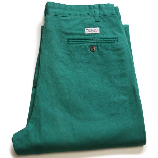 90s ポルトガル製 ポロ ラルフローレン ANDREW PANT ツータック コットン チノパン ...