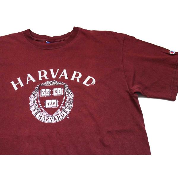 00s メキシコ製 Championチャンピオン HARVARD ひび割れプリント Tシャツ バーガ...