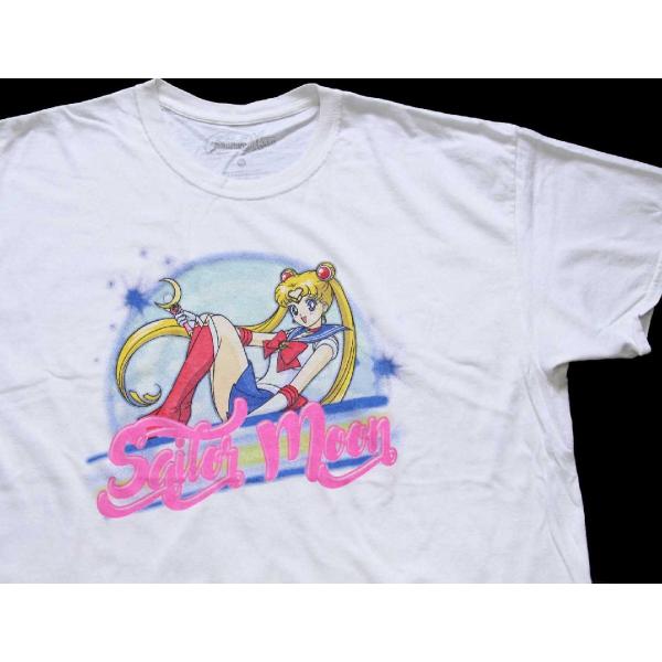 Sailor Moon 美少女戦士セーラームーン 月野うさぎ コットンTシャツ 白 XL★アニメ キ...