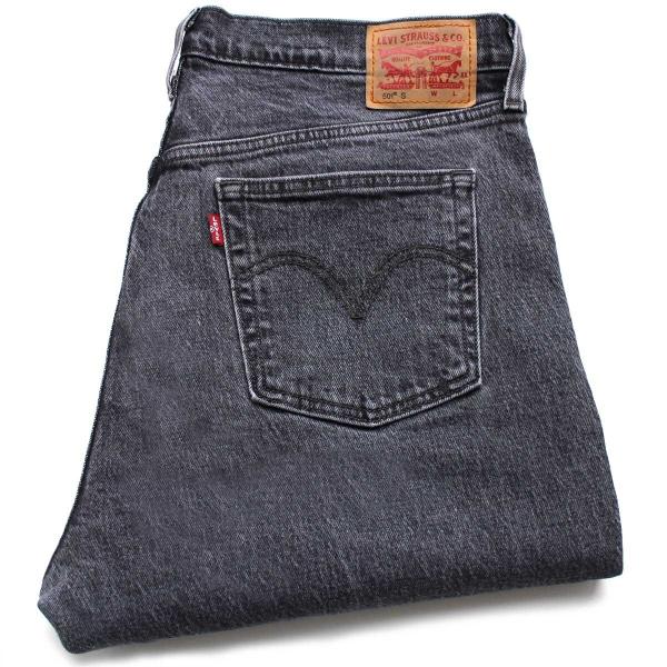 Levi&apos;sリーバイス 501 S カットオフ ストレッチ 先染め ブラック デニムパンツ w32★...