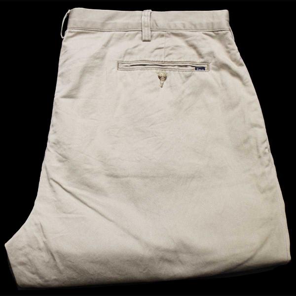 00s ポロ ラルフローレン CLASSIC FIT ツータック コットン チノパン グレーベージュ...