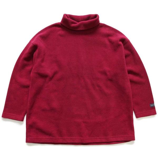 90s USA製 SIERRA CLASSICS タートルネック フリース ワインレッド L★オール...