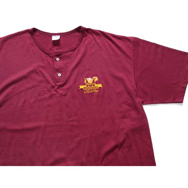 90s USA製 MARTINS AUTOMOTIVE &amp; VALUE TIRE 刺繍 ヘンリーネッ...