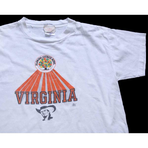 80s USA製 FLORIDA CITRUS BOWL VIRGINIA コットンTシャツ 白 L...
