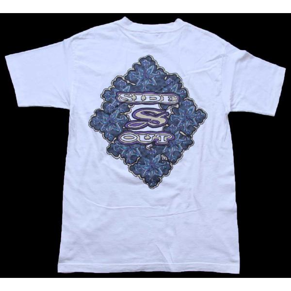90s USA製 SIDEOUT SPORT アート コットンTシャツ 白 M★オールド ビンテージ...