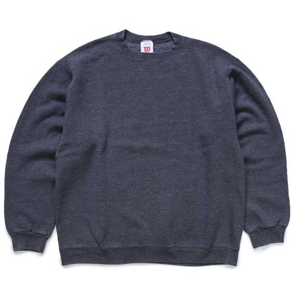 90s Wilsonウィルソン 無地 スウェット チャコールグレー L★ブランク オールド ビンテー...
