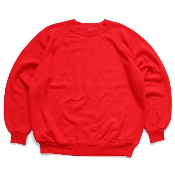 80s USA製 Hanes 無地 スウェット 赤 XL★ブランク オールド ビンテージ ラグランス...