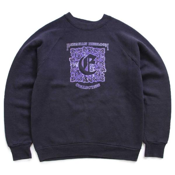 80s USA製 HAWAIIAN HEIRLOOM COLLECTION スウェット 黒 フェード...