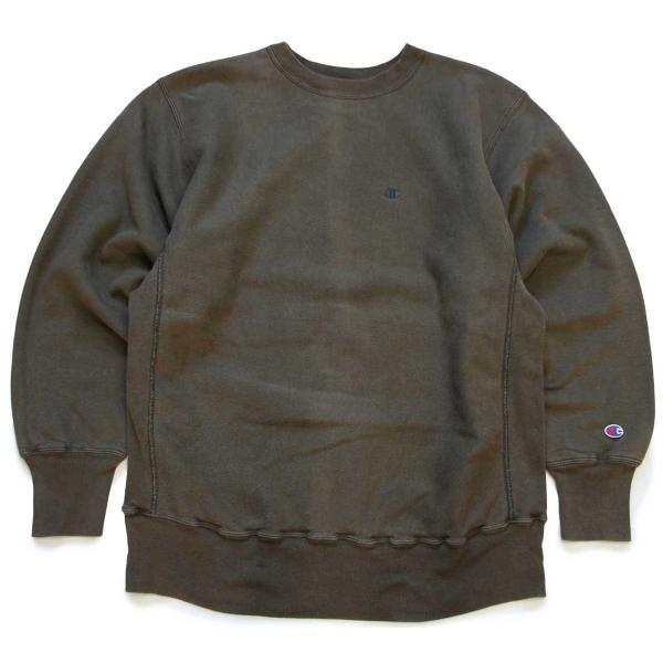 90s Championチャンピオン ワンポイント リバースウィーブ スウェット オリーブ フェード...