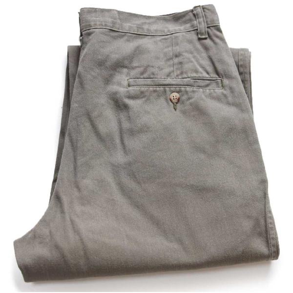 90s USA製 ポロ ラルフローレン ツータック コットンツイルパンツ グレー W32★333 ビ...