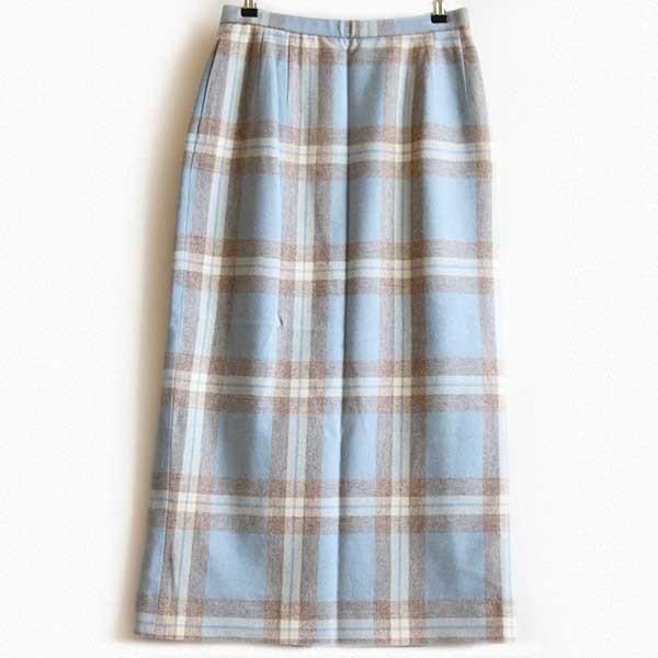 USA製 PENDLETONペンドルトン タータンチェック マキシ丈 ウールスカート 10★ロング ...
