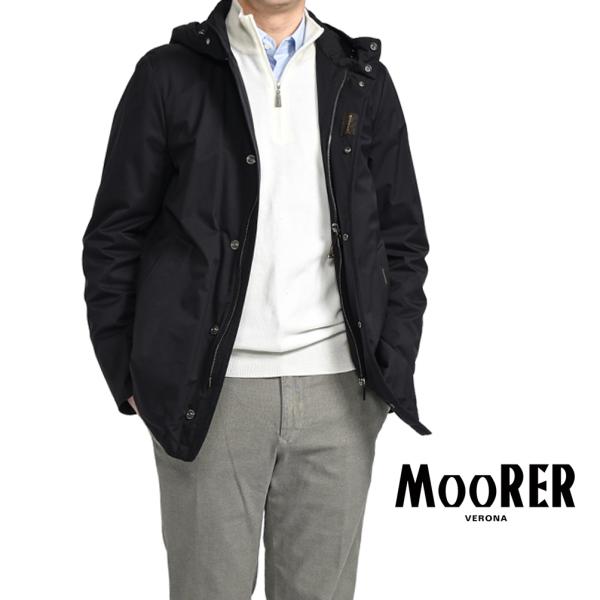 【クーポン】ムーレー MOORER COMTE-BY フード付きコート ジャケット ライトアウター ...