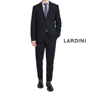 【クーポン】ラルディーニ LARDINI 【2024年 春夏新作】 easy wear テーラードスーツ 2Bシングル ストレッチ 高機能ウール チェック ネイビー