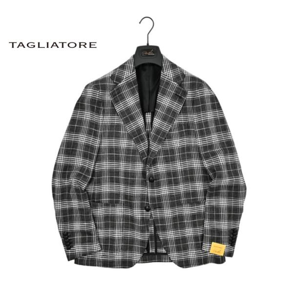 TAGLIATORE タリアトーレ / ウールシルクコットン 2Bシングルワイドラペルテーラードジャ...