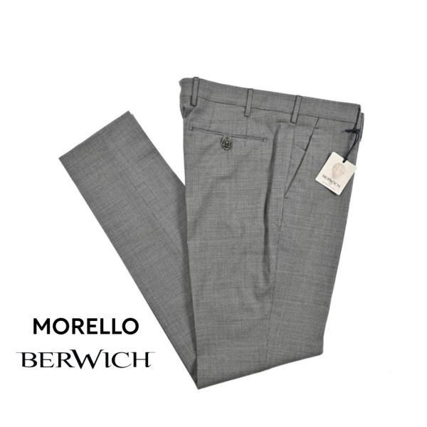 BERWICH ベルウィッチ / MORELLO ストレッチウール ノータックスリムスラックス グレ...