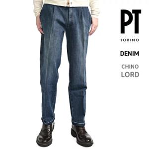 PT TORINO DENIM ピーティートリノデニム / LORD カシミヤ混コットン ワンタック...