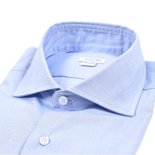 ORIAN オリアン / コットン100% ホリゾンタルカラードレスシャツ SLIM FIT ブルー...