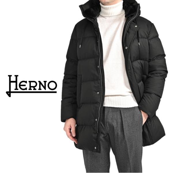 HERNO ヘルノ / POLAR-TECH ポリエステル100% フード付きダウンコート ブラック...